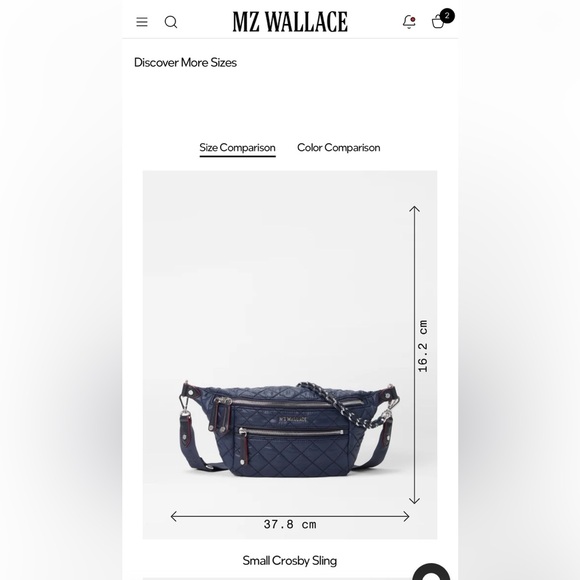 MZ Wallace Small Crosby Sling in Dawn (Navy) - Picture 12 of 13